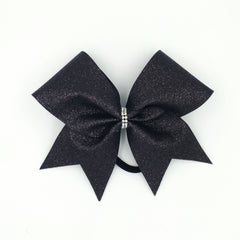 Black Glitter Cheer Bow - Bling Bow Love - 1