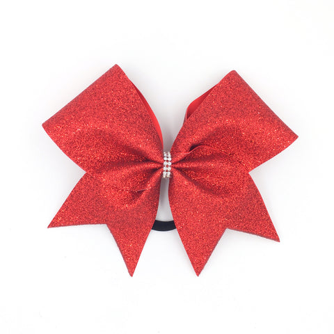 Red Glitter Cheer Bow - Bling Bow Love - 1