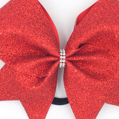 Red Glitter Cheer Bow - Bling Bow Love - 3